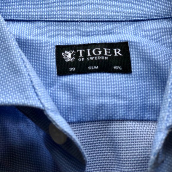 Brand new Tiger of Sweden men's blue button-down dress shirt - Picture 5 of 12